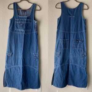 a line dresses for women Medium 90s Denim Daisy Pinafore Mini Dress – Flying Apple Vintage main image 1